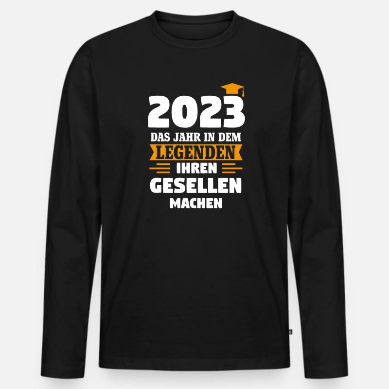 Gesellenbrief Geschenk - Männer Premium Bio Langarmshirt - Schwarz