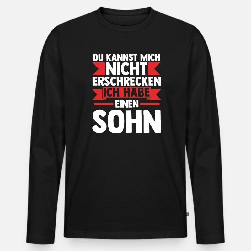Papa Tochter Söhne Geschenk - Männer Premium Bio Langarmshirt - Schwarz