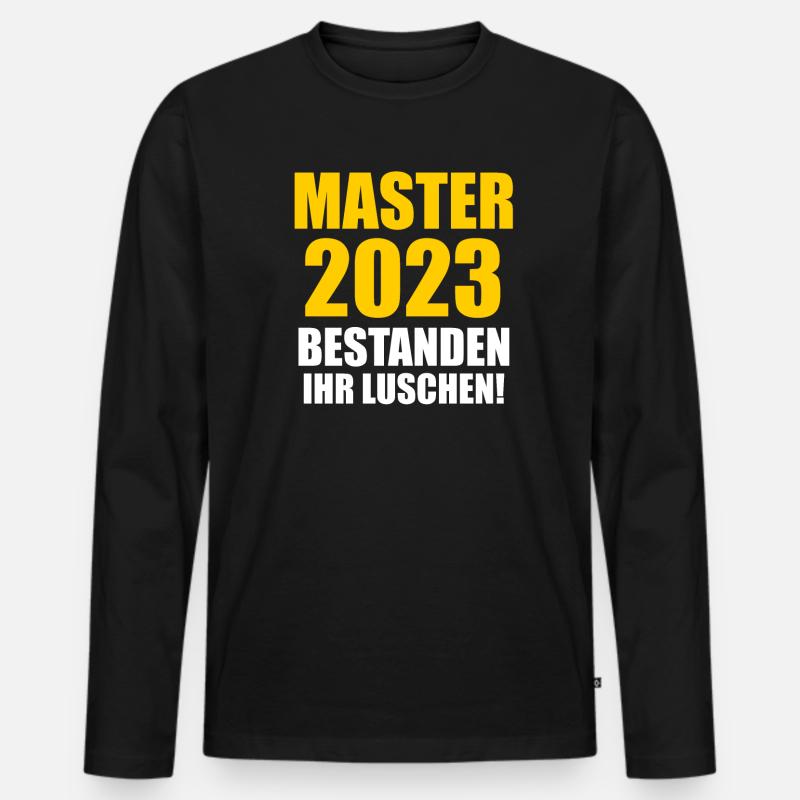Master 2023 Prüfung Masterprüfung Geschenk - Männer Premium Bio Langarmshirt - Schwarz