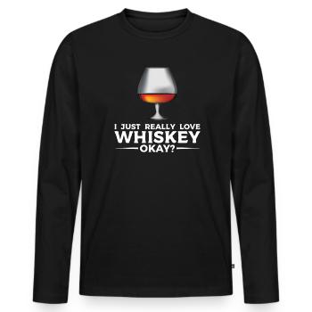 Whiskey trinken Whiskey trinken Whiskey Geschenk - Männer Premium Bio Langarmshirt - Schwarz - Vorne - Nico (187cm)