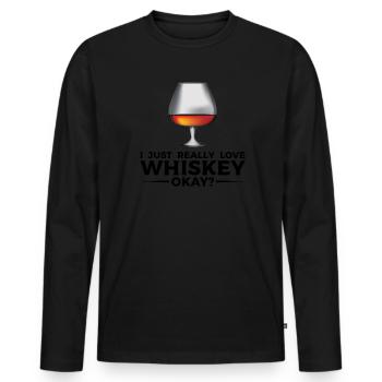 Whiskey trinken Whiskey trinken Whiskey Geschenk - Männer Premium Bio Langarmshirt - Schwarz - Vorne - Nico (187cm)