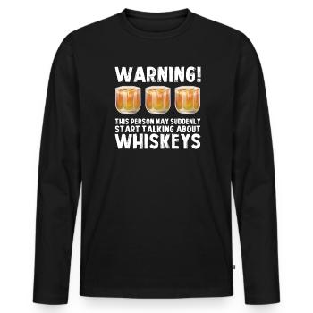 Whiskey trinken Whiskey trinken Whiskey Geschenk - Männer Premium Bio Langarmshirt - Schwarz - Vorne - Nico (187cm)