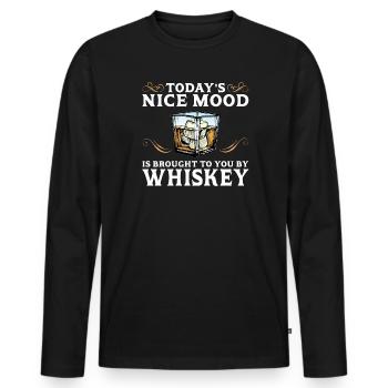 Whiskey trinken Whiskey trinken Whiskey Geschenk - Männer Premium Bio Langarmshirt - Schwarz - Vorne - Nico (187cm)