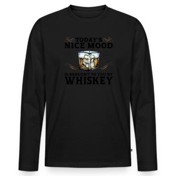 Whiskey trinken Whiskey trinken Whiskey Geschenk - Männer Premium Bio Langarmshirt - Schwarz - Vorne - Nico (187cm)