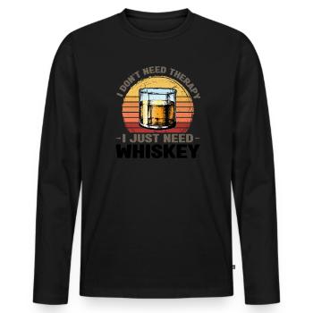 Whiskey trinken Whiskey trinken Whiskey Geschenk - Männer Premium Bio Langarmshirt - Schwarz - Vorne - Nico (187cm)