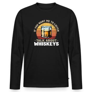 Whiskey trinken Whiskey trinken Whiskey Geschenk - Männer Premium Bio Langarmshirt - Schwarz - Vorne - Nico (187cm)