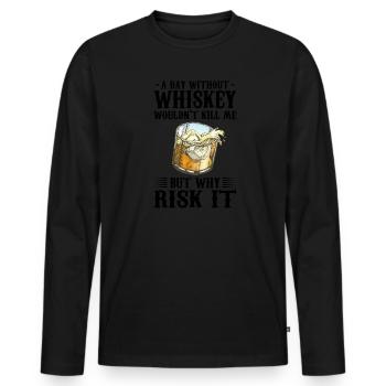 Whiskey trinken Whiskey trinken Whiskey Geschenk - Männer Premium Bio Langarmshirt - Schwarz - Vorne - Nico (187cm)