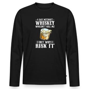 Whiskey trinken Whiskey trinken Whiskey Geschenk - Männer Premium Bio Langarmshirt - Schwarz - Vorne - Nico (187cm)