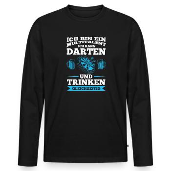 Darten Trinken Dartspieler Geschenk - Männer Premium Bio Langarmshirt - Schwarz - Vorne - Nico (187cm)