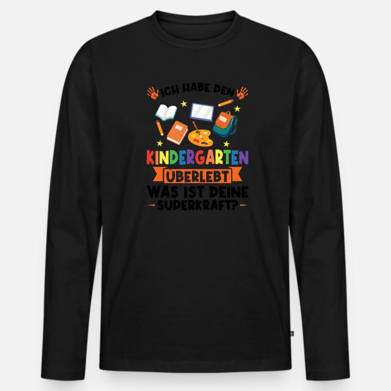 Kindergarten Abschluss Kindergarten Abschluss - Männer Premium Bio Langarmshirt - Schwarz