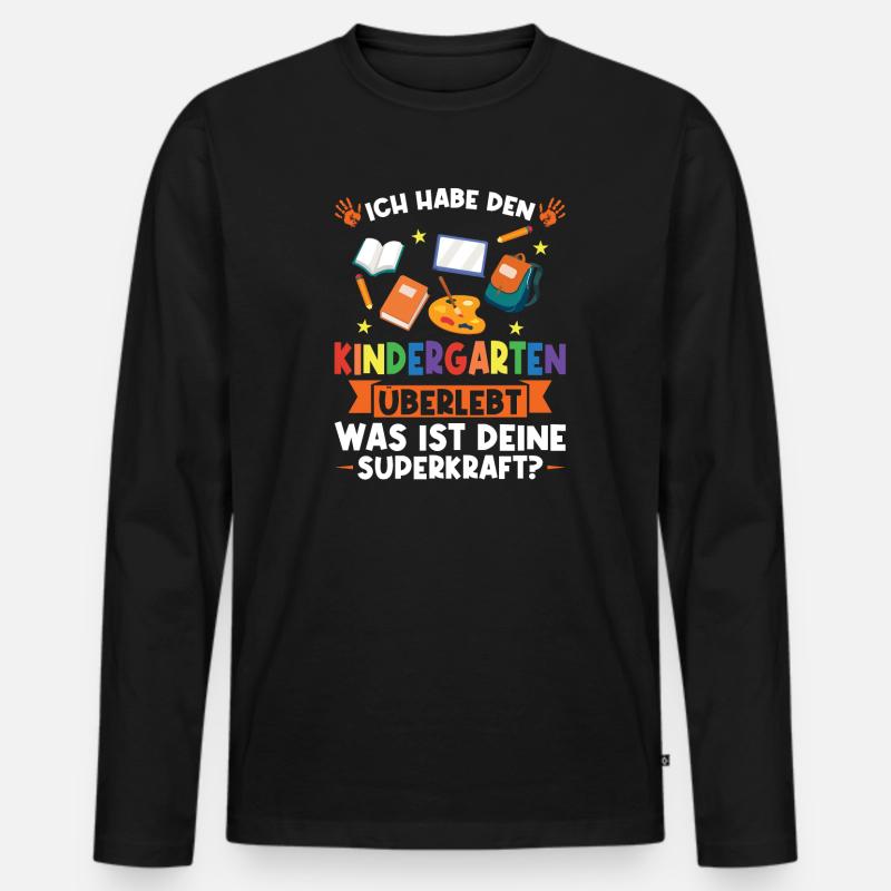 Kindergarten Abschluss Kindergarten Abschluss - Männer Premium Bio Langarmshirt - Schwarz