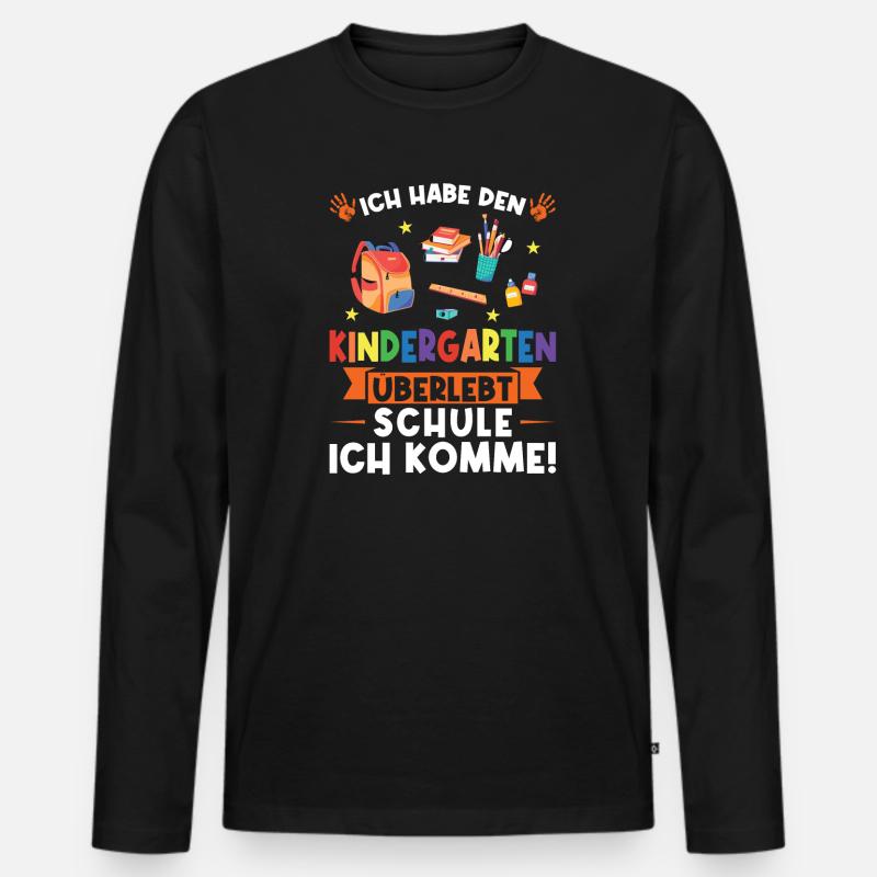 Kindergarten Abschluss Kindergarten Geschenk - Männer Premium Bio Langarmshirt - Schwarz