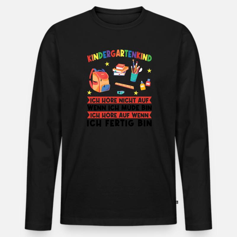 Kindergarten Abschluss Kindergartenkind Geschenk - Männer Premium Bio Langarmshirt - Schwarz