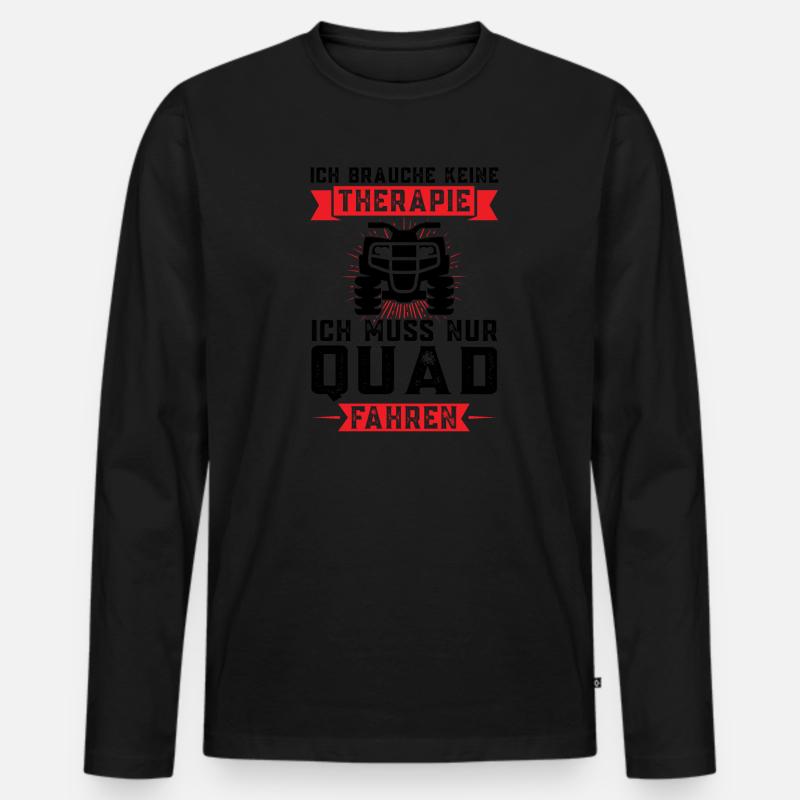 Quad Biker Quadfahrer Geschenk - Männer Premium Bio Langarmshirt - Schwarz