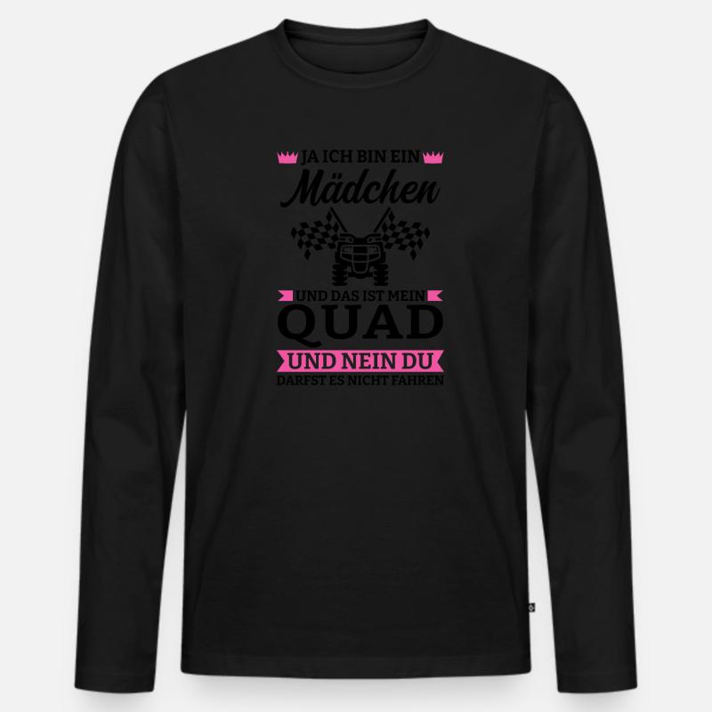 Quad Mädchen Quadfahrer Geschenk - Männer Premium Bio Langarmshirt - Schwarz