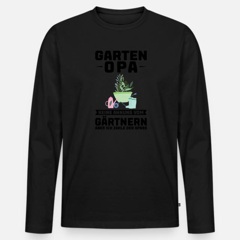 Garten Opa Gartenarbeit Geschenk - Männer Premium Bio Langarmshirt - Schwarz