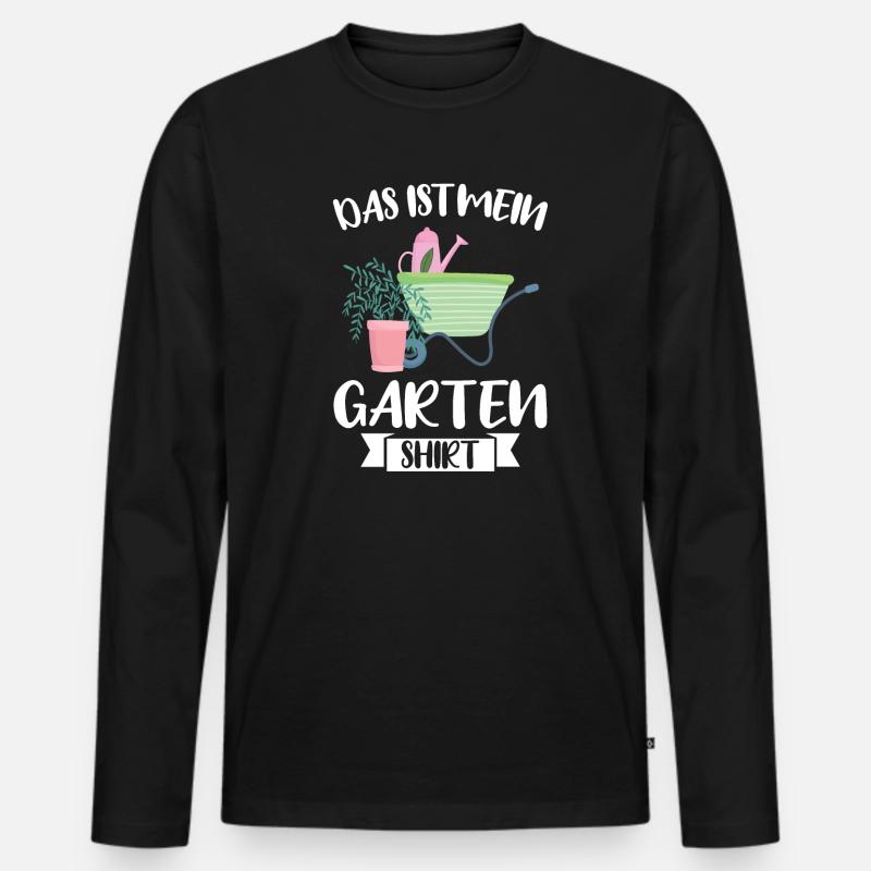 Garten Pflanze Gartenarbeit Geschenk - Männer Premium Bio Langarmshirt - Schwarz