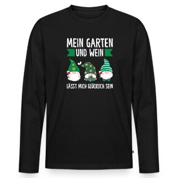Garten-arbeit Gnome Gartenarbeit Geschenk - Männer Premium Bio Langarmshirt - Schwarz - Vorne - Nico (187cm)