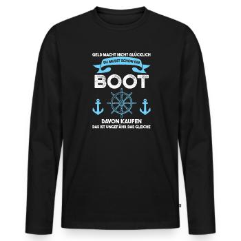Boot Segeln Bootfahrer Geschenk - Männer Premium Bio Langarmshirt - Schwarz - Vorne - Nico (187cm)