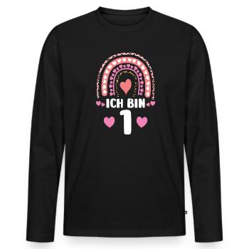 Onkel & Nichte Familie Nichte Geschenk - Männer Premium Bio Langarmshirt - Schwarz - Vorne - Nico (187cm)