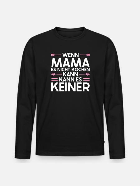 Mutter Mama Tochter Geschenk - Männer Premium Bio Langarmshirt - Schwarz