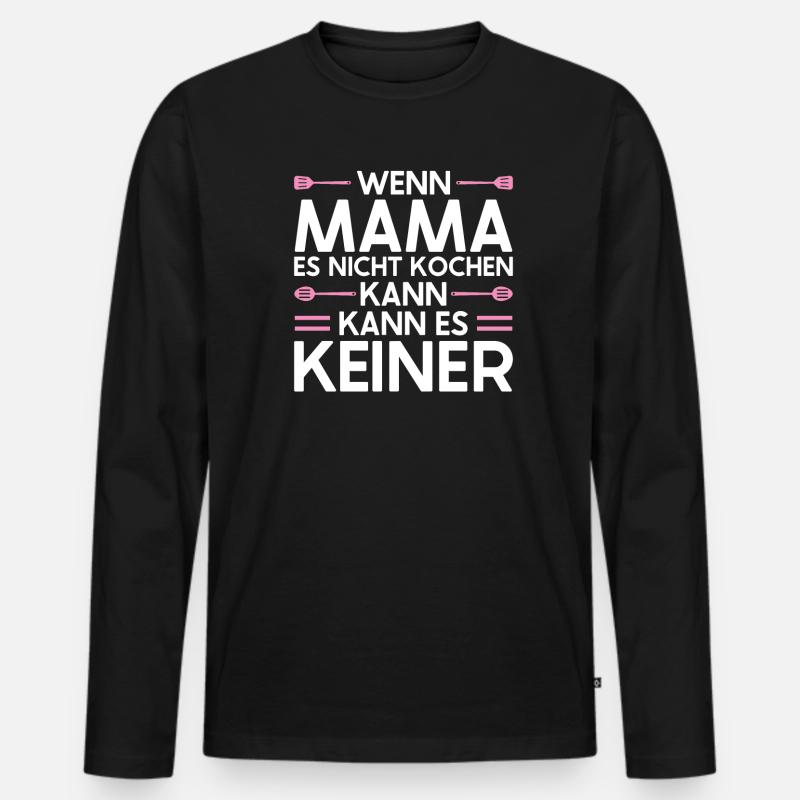 Mutter Mama Tochter Geschenk - Männer Premium Bio Langarmshirt - Schwarz