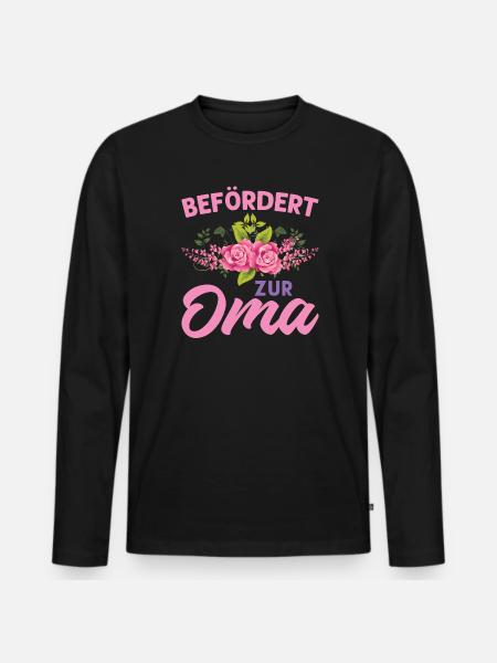Grossmutter Oma Omas Geschenk - Männer Premium Bio Langarmshirt - Schwarz