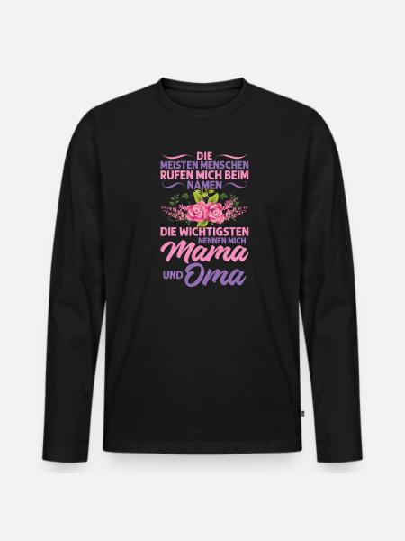 Grossmutter Oma Omas Geschenk - Männer Premium Bio Langarmshirt - Schwarz