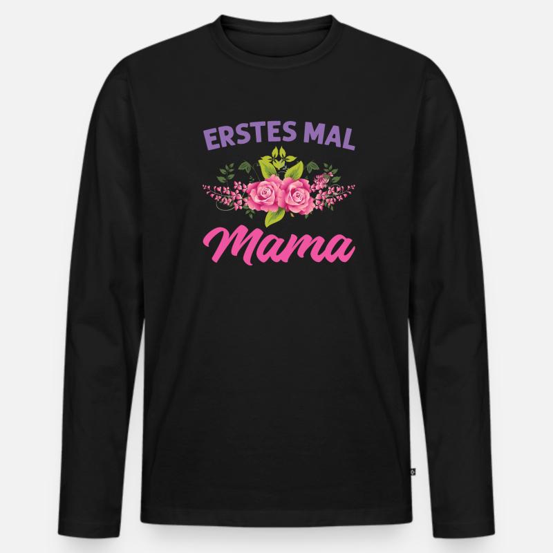 Mutter Mama Tochter Geschenk - Männer Premium Bio Langarmshirt - Schwarz