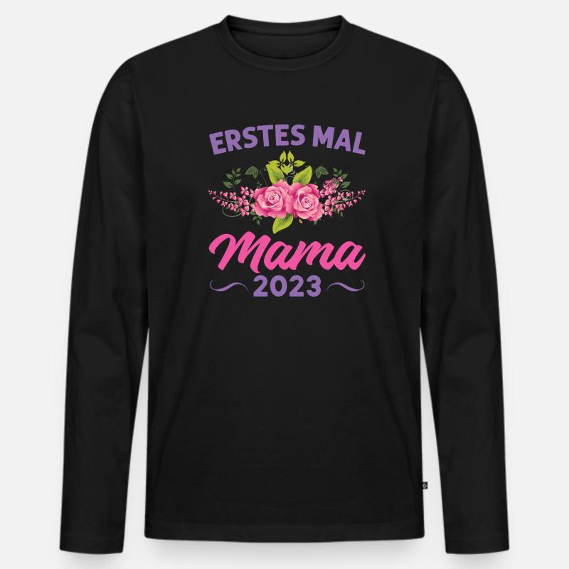Mutter Mama Tochter Geschenk - Männer Premium Bio Langarmshirt - Schwarz