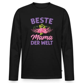 Mutter Mama Tochter Geschenk - Männer Premium Bio Langarmshirt - Schwarz - Vorne - Nico (187cm)