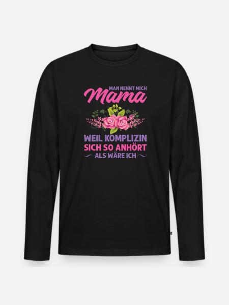Mutter Mama Tochter Geschenk - Männer Premium Bio Langarmshirt - Schwarz