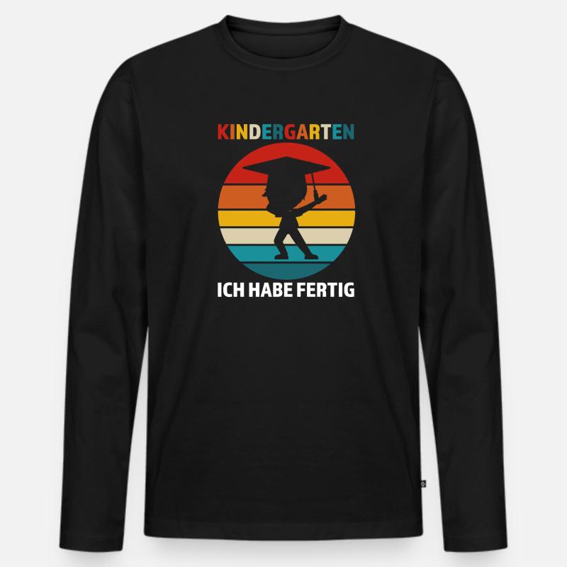 Kindergarten Abschluss Kindergartenkind Geschenk - Männer Premium Bio Langarmshirt - Schwarz