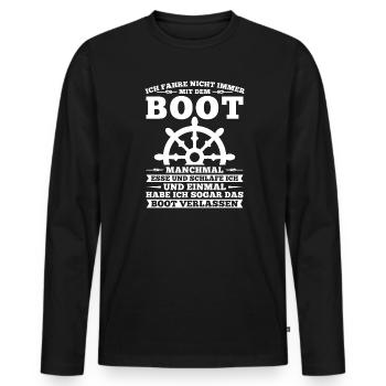 Boot Kapitän booten Geschenk - Männer Premium Bio Langarmshirt - Schwarz - Vorne - Nico (187cm)