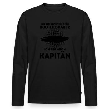 Boot Kapitän booten Geschenk - Männer Premium Bio Langarmshirt - Schwarz - Vorne - Nico (187cm)
