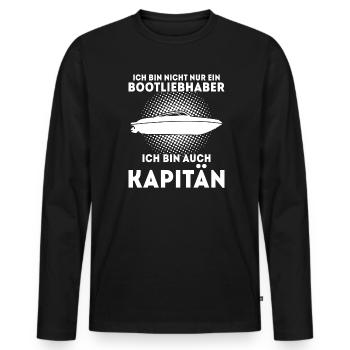 Boot Kapitän booten Geschenk - Männer Premium Bio Langarmshirt - Schwarz - Vorne - Nico (187cm)