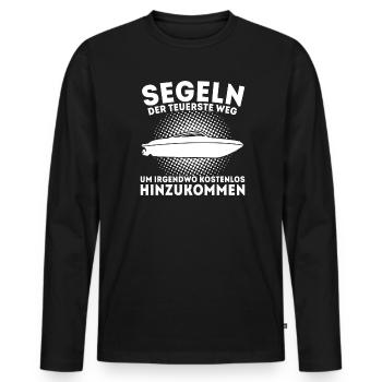 Boot Kapitän booten Geschenk - Männer Premium Bio Langarmshirt - Schwarz - Vorne - Nico (187cm)