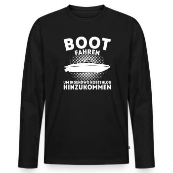 Boot Kapitän booten Geschenk - Männer Premium Bio Langarmshirt - Schwarz - Vorne - Nico (187cm)
