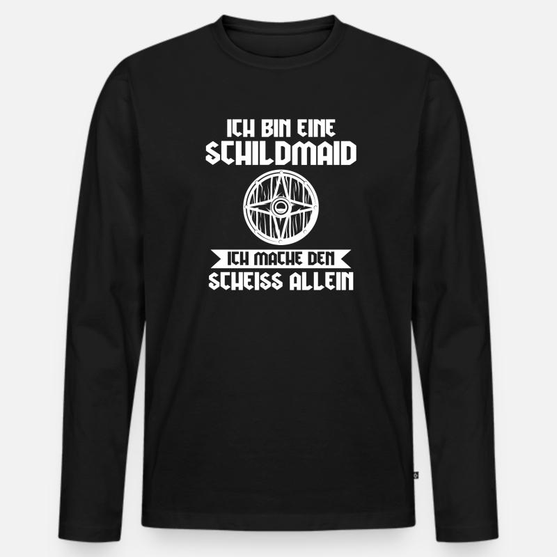 Schildmaid Wikinger Wikinger Prinzessin Geschenk - Männer Premium Bio Langarmshirt - Schwarz