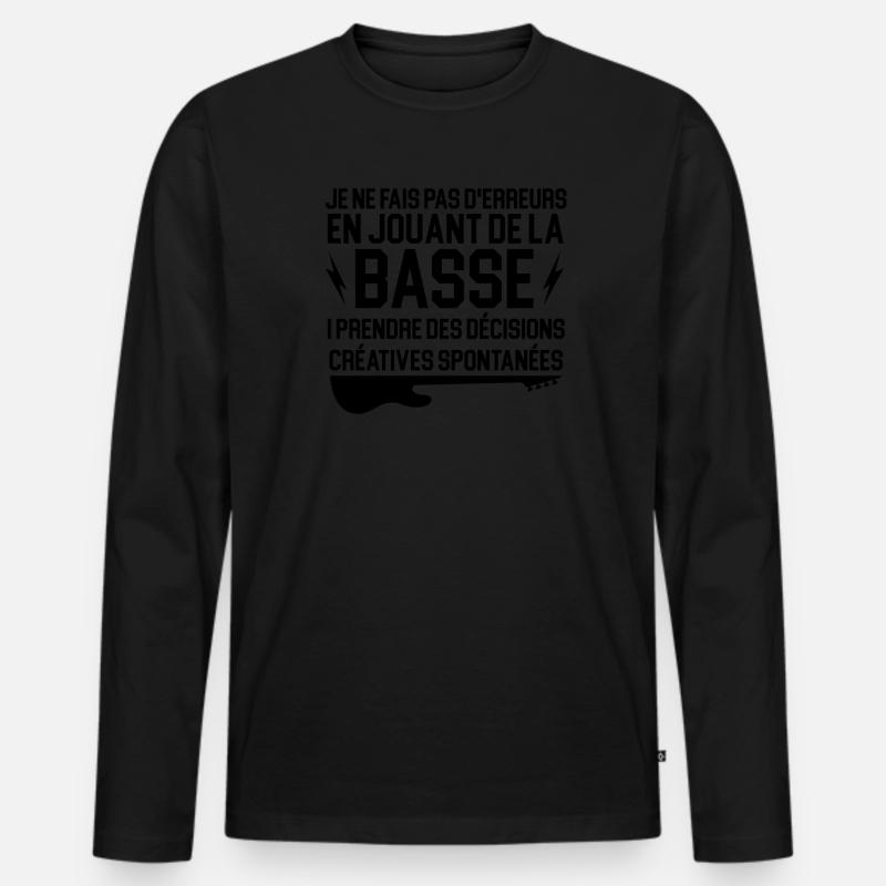 Guitar Basse Basse Guitar Geschenk - Männer Premium Bio Langarmshirt - Schwarz