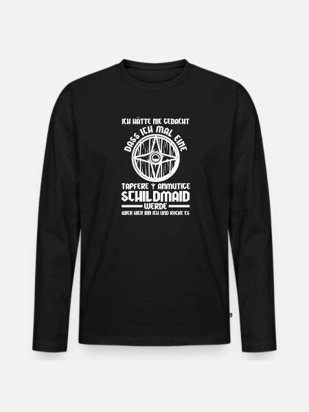 Schildmaid Wikinger Wikingerin Geschenk - Männer Premium Bio Langarmshirt - Schwarz