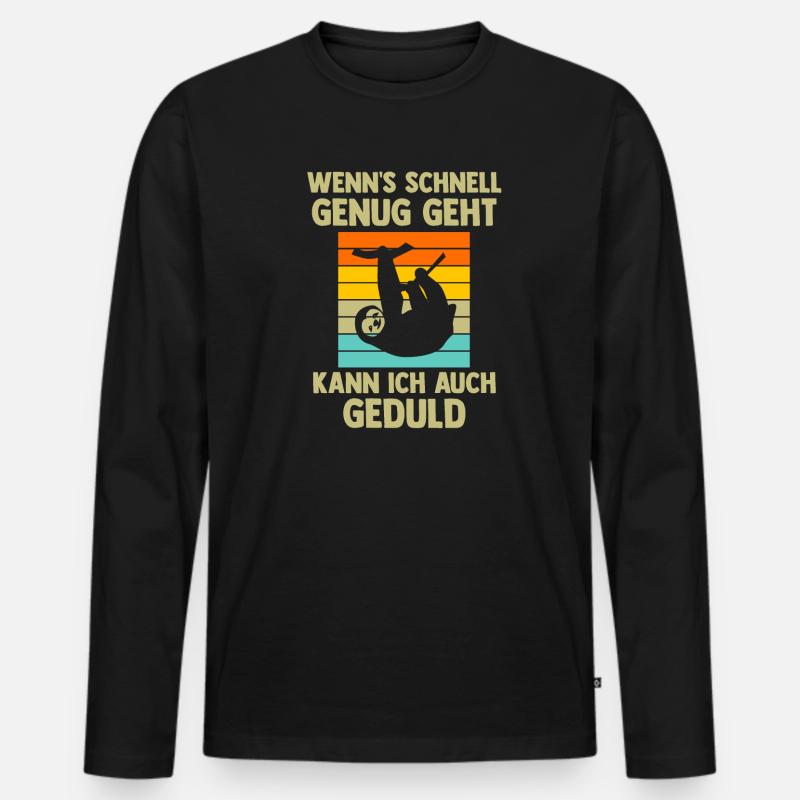 Faultier Sarkasmus Faultiere Geschenk - Männer Premium Bio Langarmshirt - Schwarz