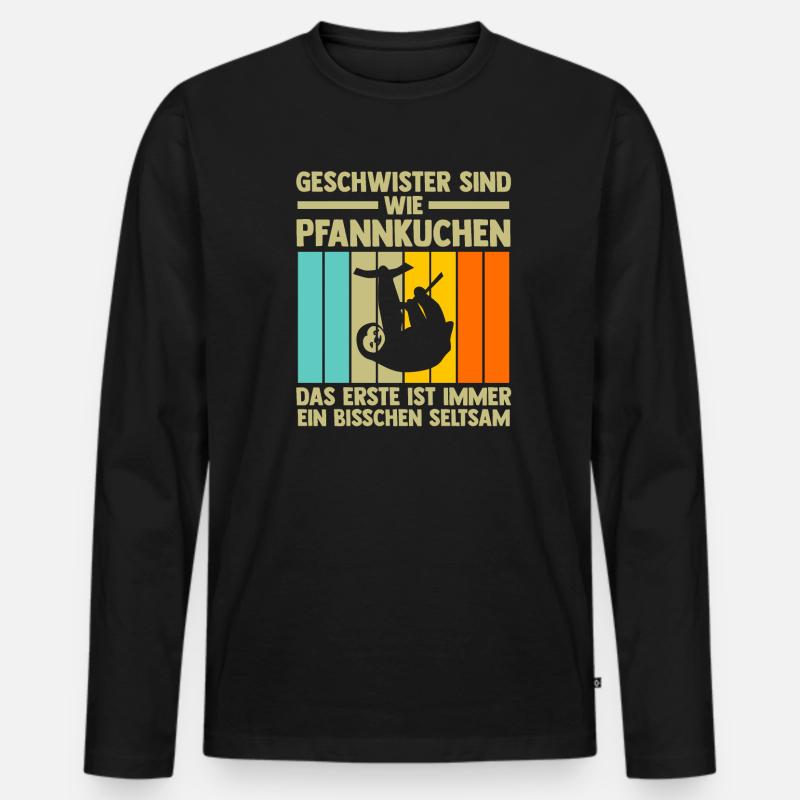 Faultier Sarkasmus Faullenzen Geschenk - Männer Premium Bio Langarmshirt - Schwarz
