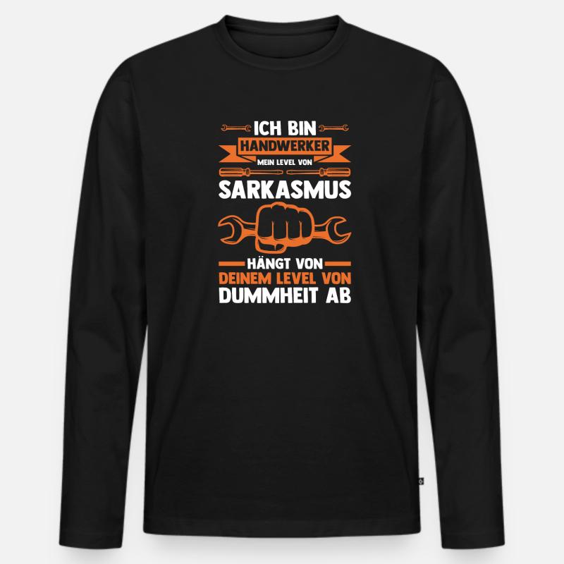 Handwerker Beruf Werkstatt Geschenk - Männer Premium Bio Langarmshirt - Schwarz