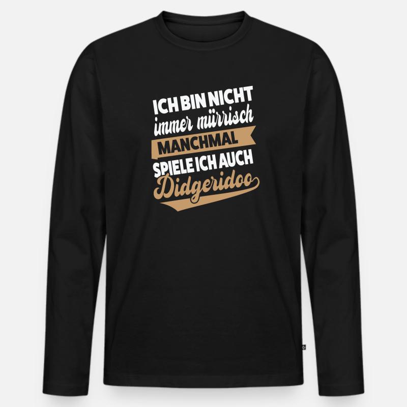 Didgeridoo Musiker Didgeridoo-Spieler Geschenk - Männer Premium Bio Langarmshirt - Schwarz