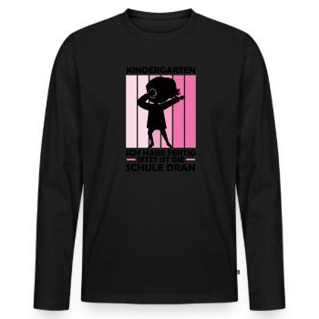 Schulkind Dabbing Schulbeginn Geschenk - Männer Premium Bio Langarmshirt - Schwarz - Vorne - Nico (187cm)