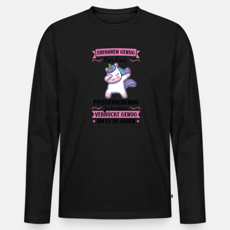 Krankenhaus Pflegefachfrau Pflegerin Geschenk - Männer Premium Bio Langarmshirt - Schwarz