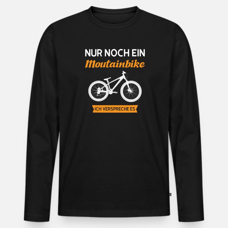 Downhill Biker MTB Geschenk - Männer Premium Bio Langarmshirt - Schwarz