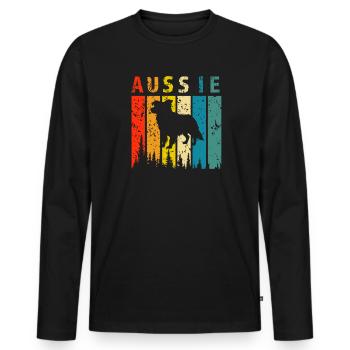 aussie retro design aussie Geschenk - Männer Premium Bio Langarmshirt - Schwarz - Vorne - Nico (187cm)