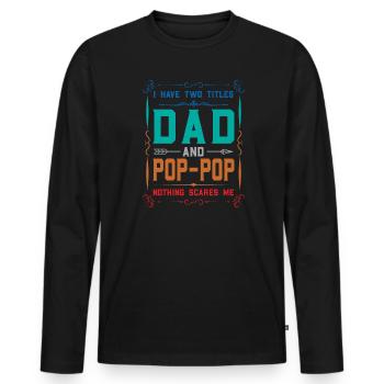 pop-pop Vatertag pop-pop Geschenk - Männer Premium Bio Langarmshirt - Schwarz - Vorne - Nico (187cm)